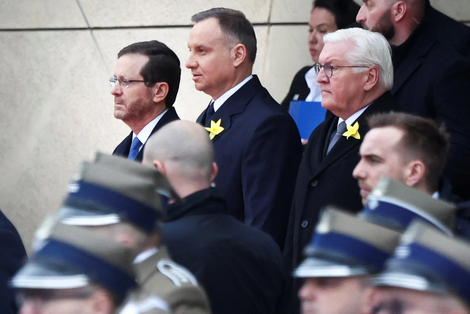 הנשיא יצחק הרצוג יחד עם נשיאי פולין וגרמניה