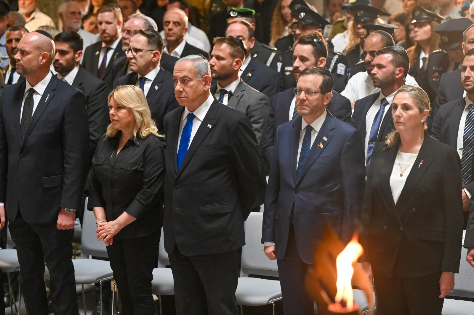 יום הזיכרון, רה''מ נתניהו והנשיא הרצוג בטקס הממלכתי בהר הרצל