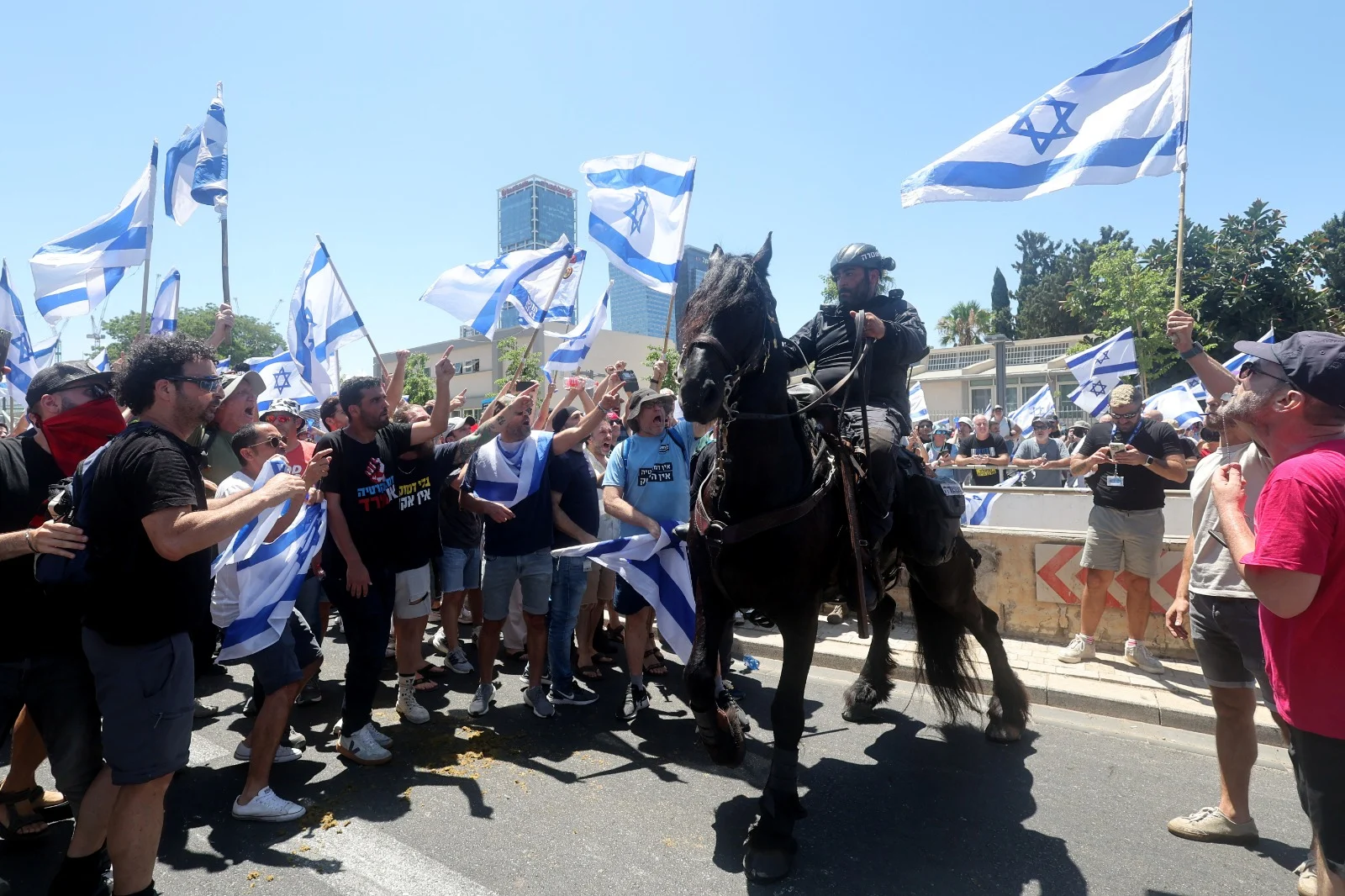 ההפגנה בצומת קפלן תל אביב