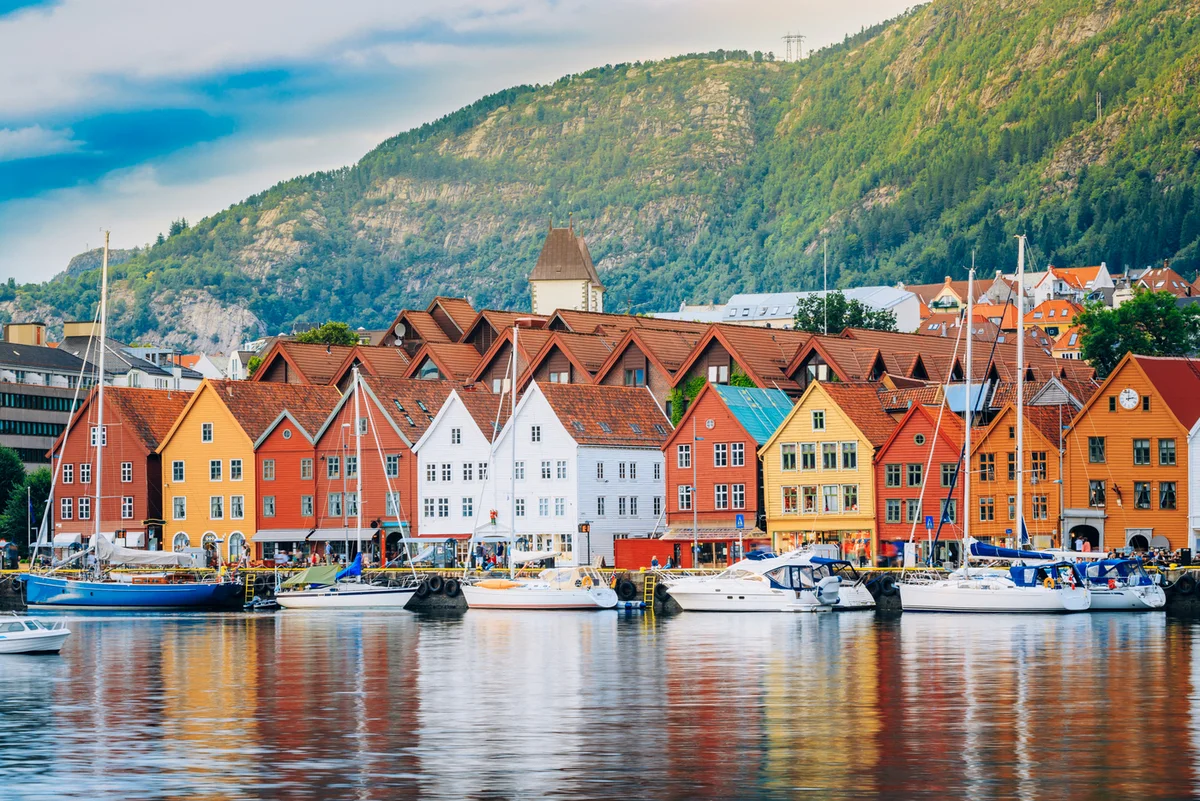 Bergen,,norway.,view,of,historical,buildings,in,bryggen ,hanseatic,wharf